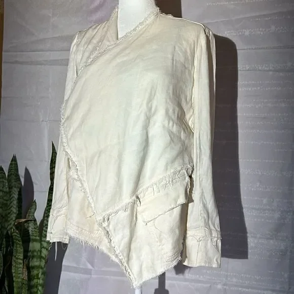 Free People open front waterfall cardigan jacket - Picture 4 of 8